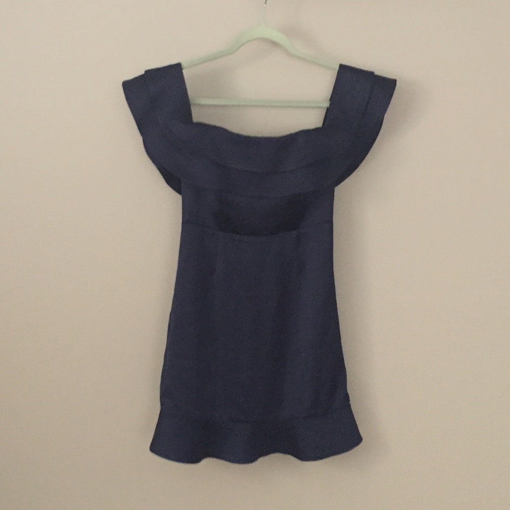 NWOT Bardot Off-Shoulder Navy Blue Dress, Size 4